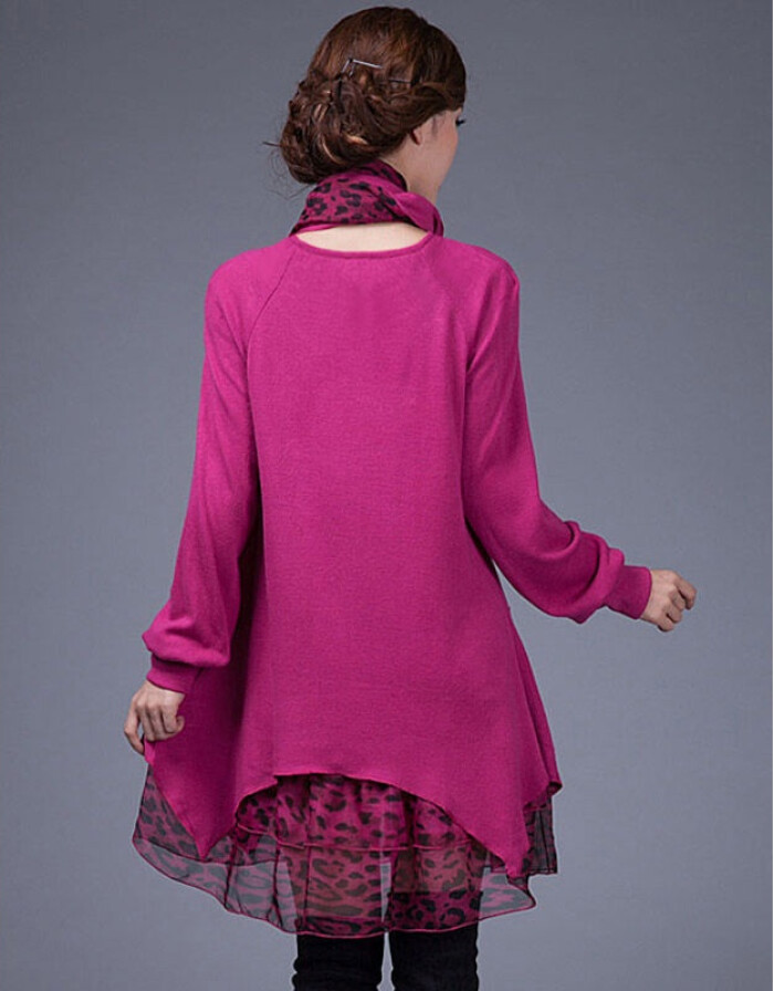 秋日針織柔情 汐顏2016初秋新款韓版假兩件針織連衣裙穿搭賞析